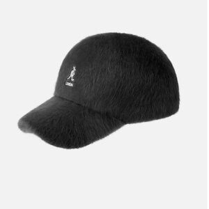 KANGOL Black Faux Fur Baseball Cap NEW with tags